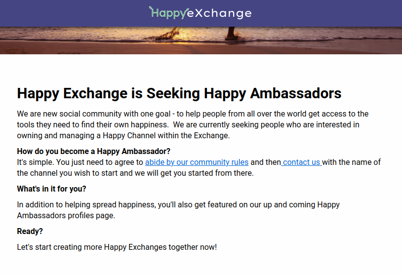 Happy Exchange - Be a Happy Ambassador